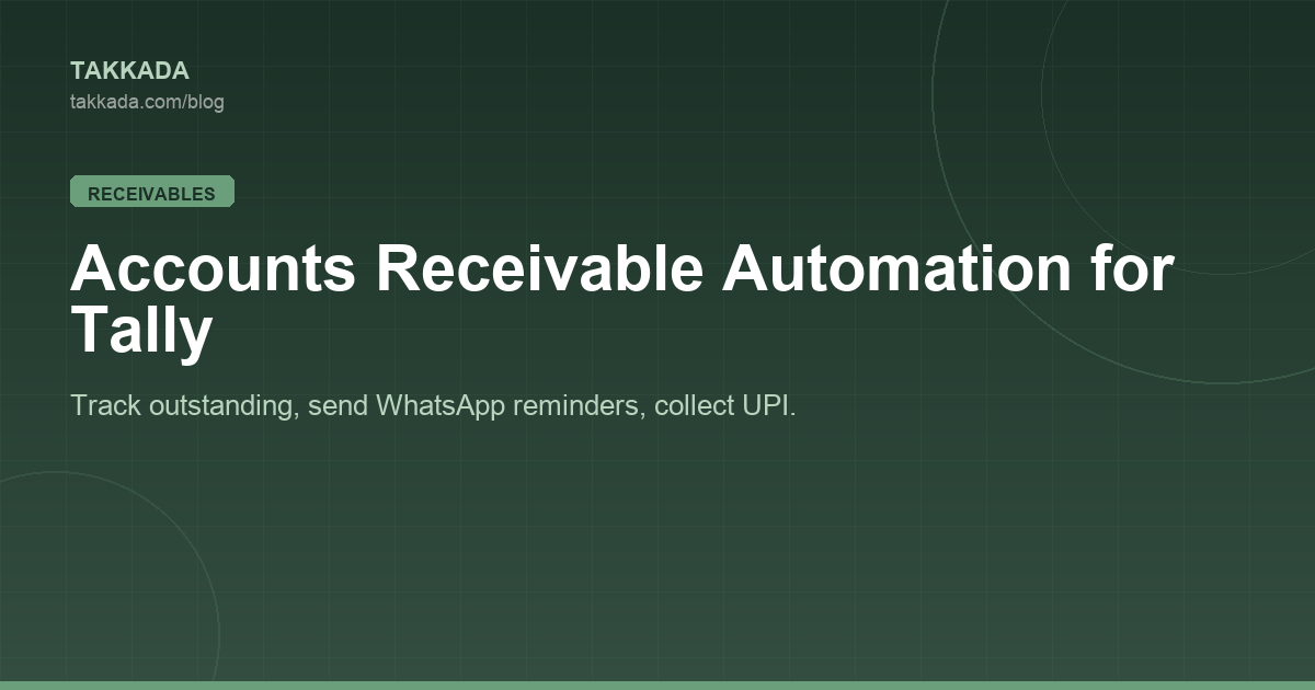 Accounts Receivable Automation for Tally