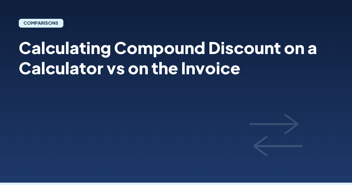 Calculating Compound Discount on a Calculator vs on the Invoice