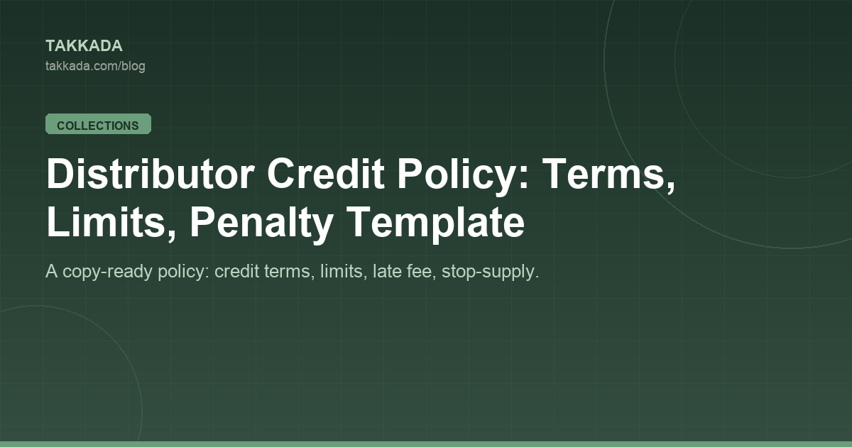 Distributor Credit Policy: Terms, Limits, Penalty Template