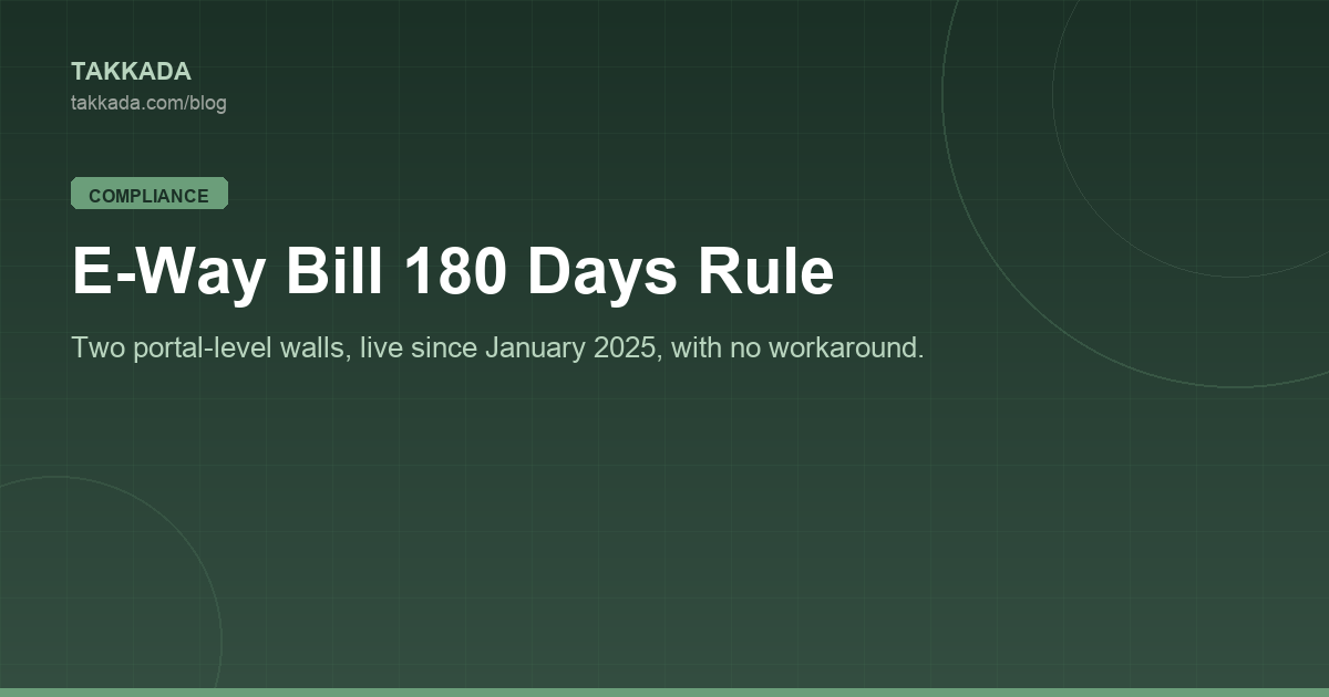 E Way Bill 180 Days Rule: The Two Deadlines That Stop a Late Dispatch