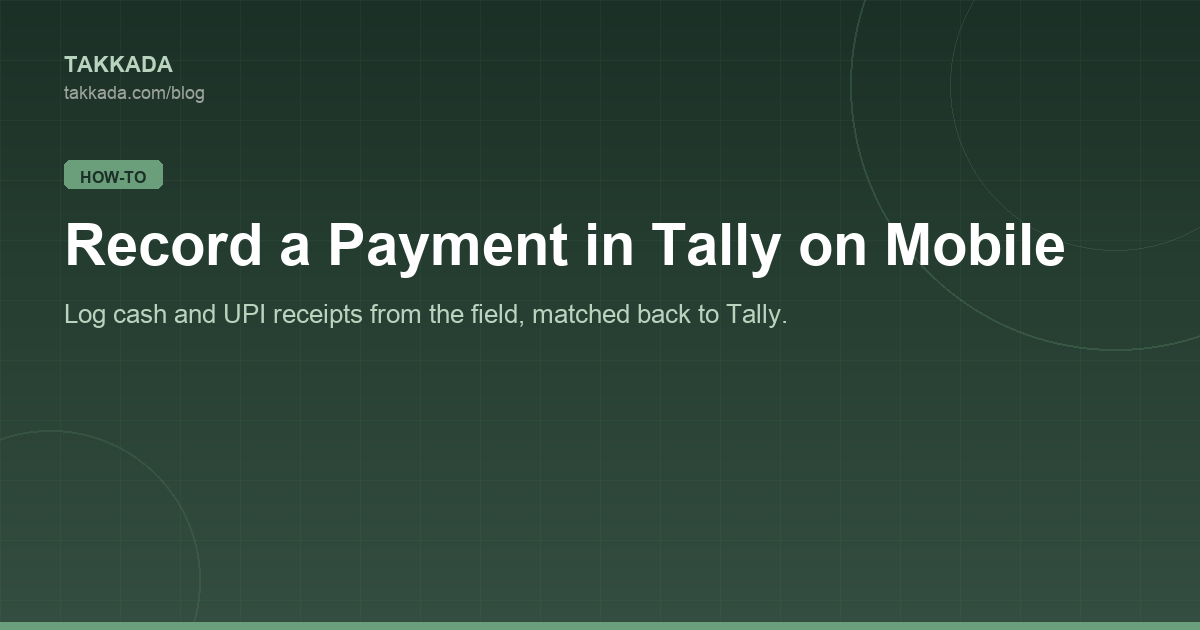 How to Record Payment in Tally on Mobile