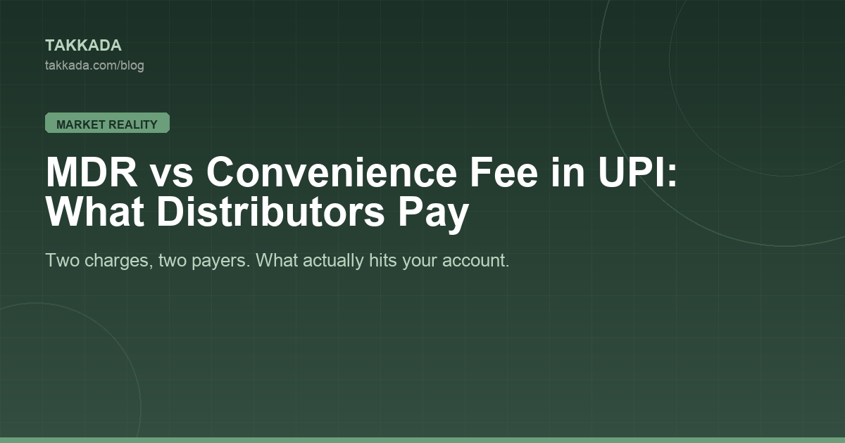 MDR vs Convenience Fee in UPI: What Distributors Pay