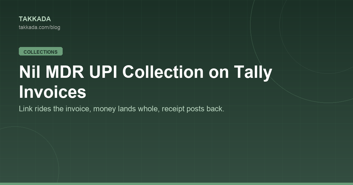 Nil MDR UPI Collection on Tally Invoices