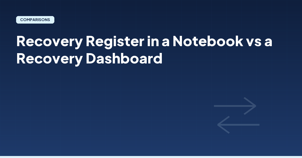 Recovery Register in a Notebook vs a Recovery Dashboard