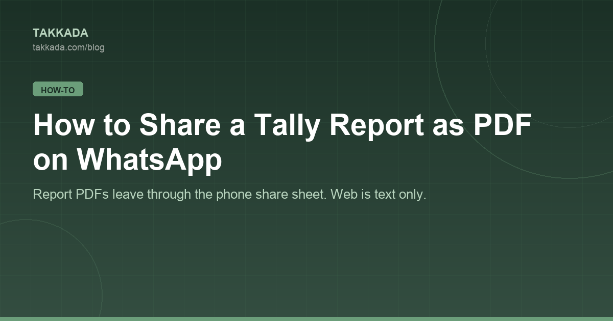 How to Share a Tally Report as PDF on WhatsApp
