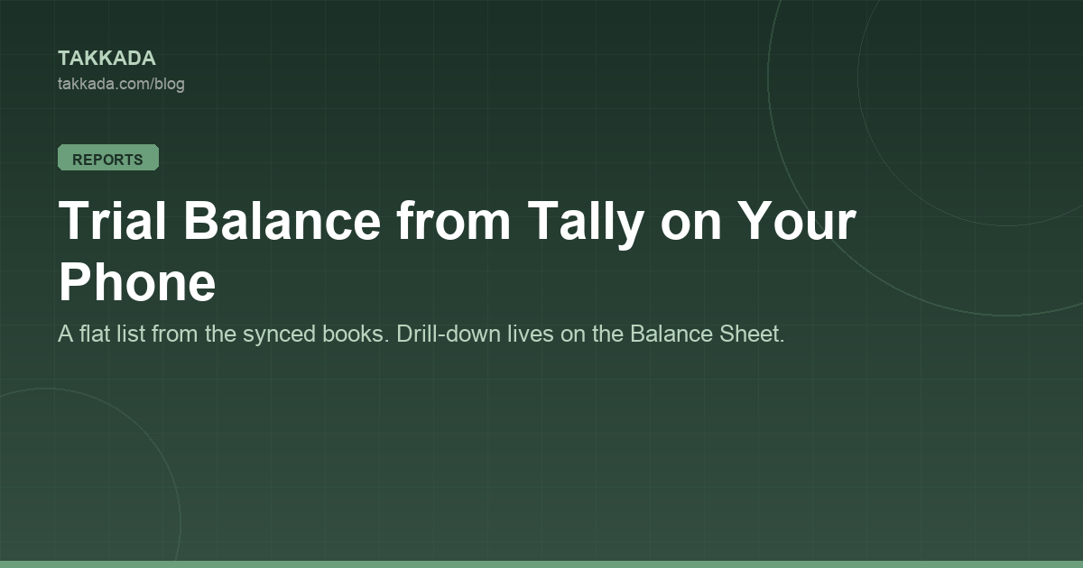 Trial Balance from Tally on Your Phone: What It Shows and What It Does Not