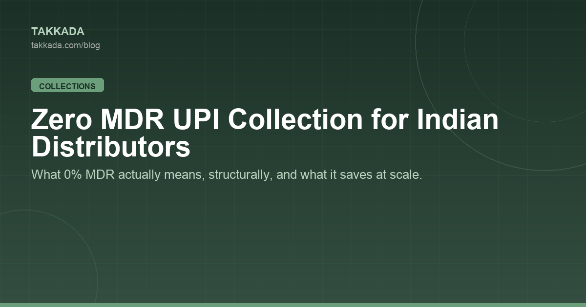 Zero MDR UPI Collection for Indian Distributors: What 0% Actually Means