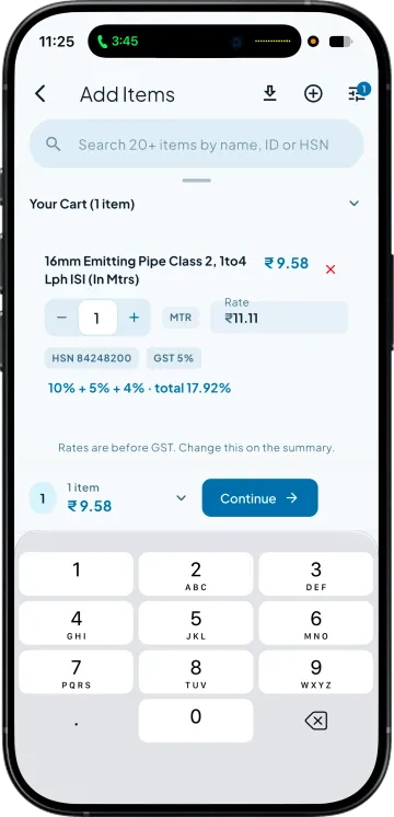 Cart line showing 10% + 5% + 4% with the total 17.92%