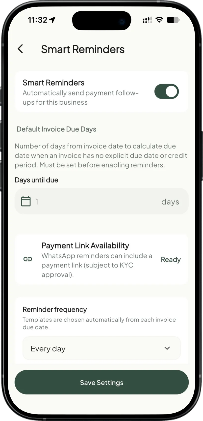 Takkada WhatsApp payment reminders