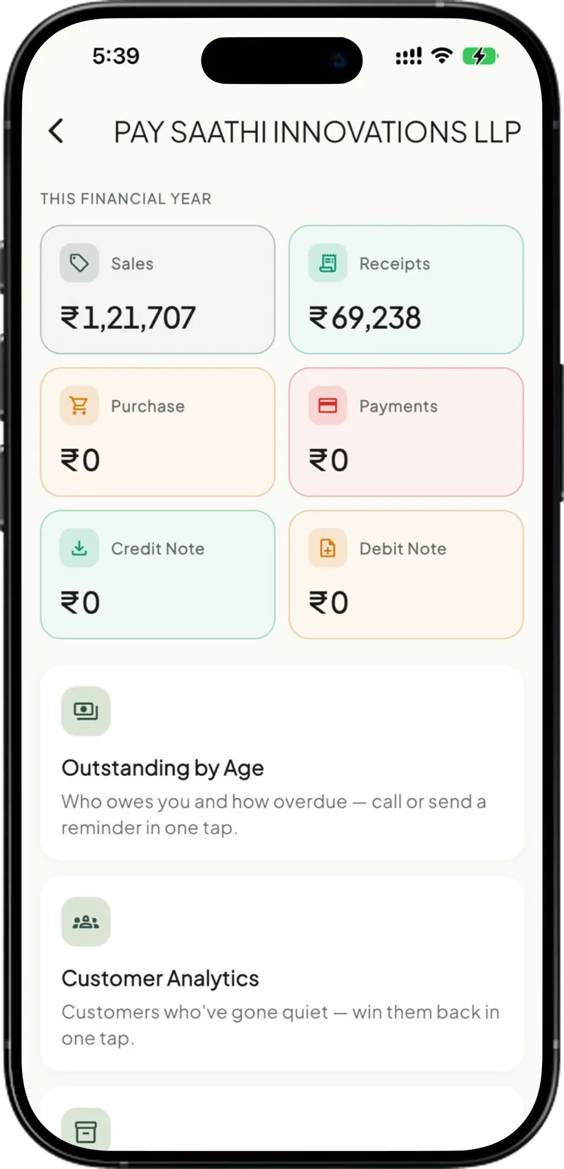 Your whole financial year, the moment you open the app